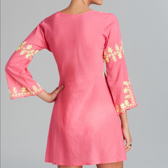 Debbie Katz Soraya Cotton Tunic Swim Cover Up | Blue and White | Size: XS - Picture 5 of 5